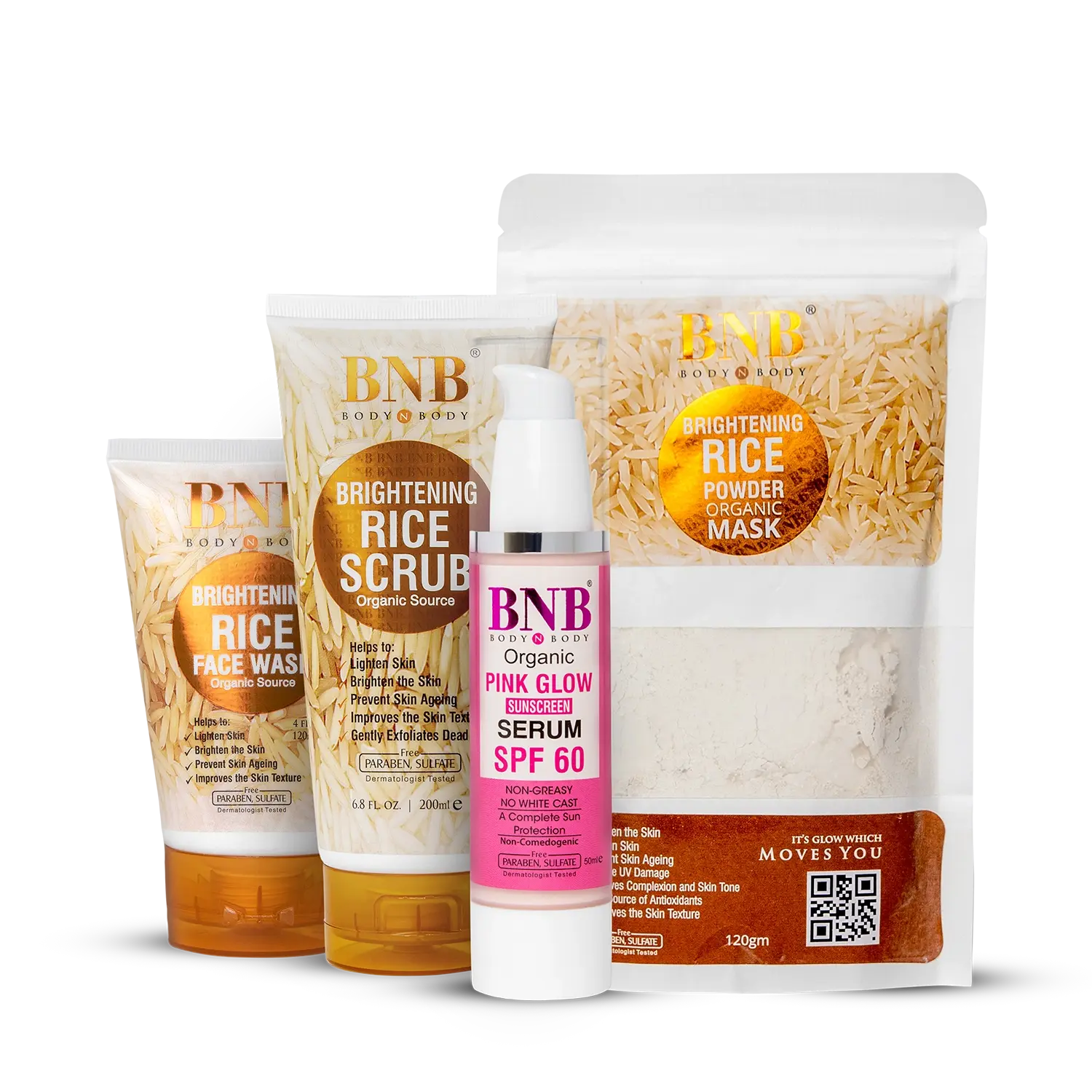Opulent Glow Bundle Rice Extract Kit & Pink Glow SPF60 | BNB